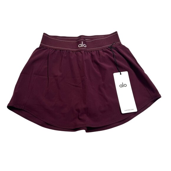 ALO Yoga Match Point Tennis Skirt in Burgundy - Picture 1 of 7